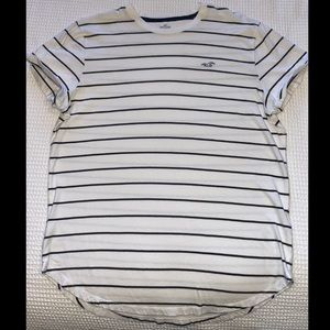 Hollister Curved Hem Striped Tee ; Size L/XL
